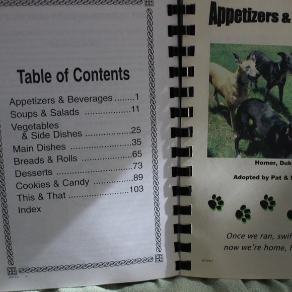 Greyt Bites Greyhound Pets of America Greater Orlando Spiral Bound Cookbook 2008 - Picture 4 of 7